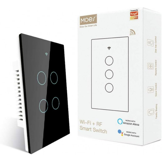 Moes Smart Switch 2 Gang Black