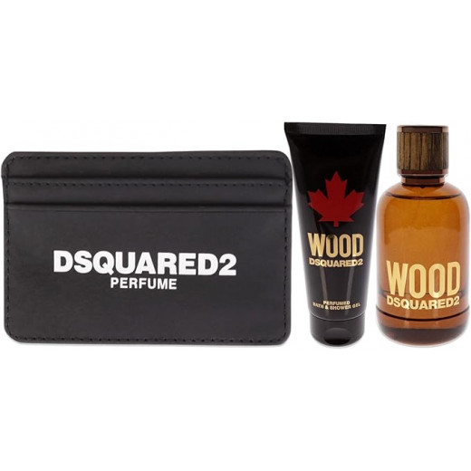 Dsquared2 Wood Set (Edt 100ML+Shower Gel 100ML+Card Holder)