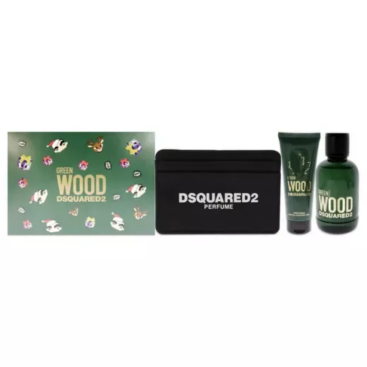 DSQ Green Wood Set (Edt 100ML+Shower Gel 100ML+Card Holder)