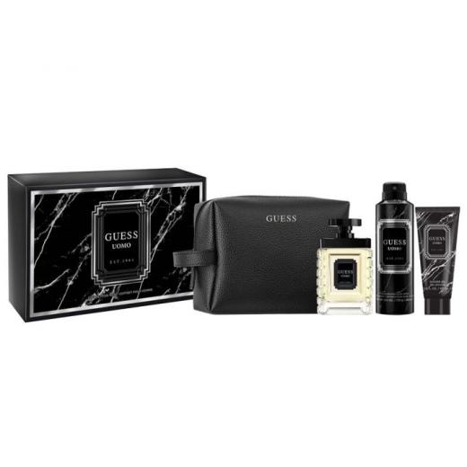 Guess Uomo Set EDT 100Ml + Sg 100Ml + Body Spray 170G + Pouch for Men