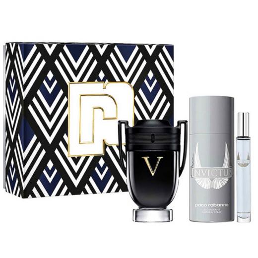 Paco rabanne Invictus Victory EDP 100ML + EDP 10ML + Deodorant Spray 150ML Gift Set For Men