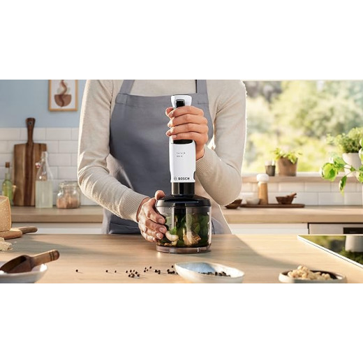 Bosch Electroménager - MSM4W421 ErgoMaster Series 4, Hand Blender, 800 W Motor, Speed ​​Control, QuattroBlade Mixing System, Includes Accessories - White