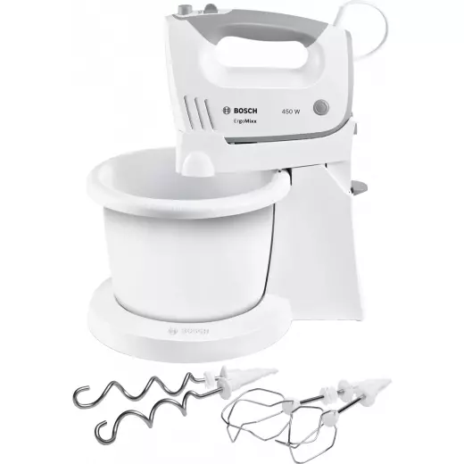 Bosch MFQ36460 Ergomixx Hand Mixer, White/Grey