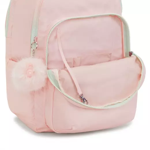 Kipling Large Backpack with Separate Laptop Compartment Female Blush Metallic Seoul College