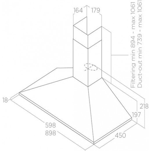 Elica Missy Bell (Ducted, 400 m³/h, Wall-Mounted, Halogen, Stainless Steel, 28 W)