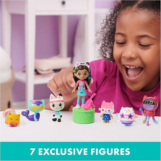 Gabby’s Dollhouse, Dance Party Theme Figure Set with a Gabby Doll, 6 Cat Toy Figures and Accessory Kids Toys for Ages 3 and up