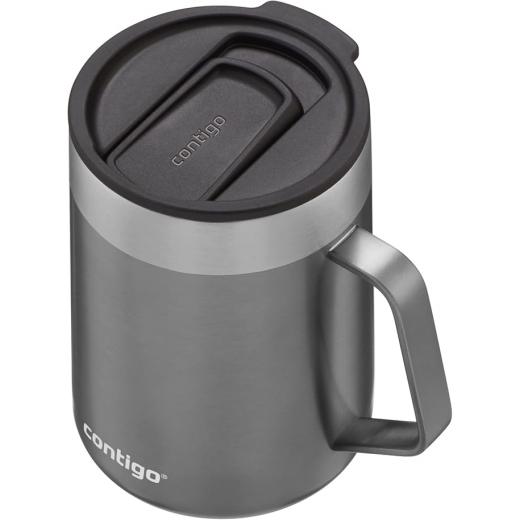 Contigo Streeterville Desk Mug, insulated coffee mug with stainless steel handle, coffee to go mug with lid, keeps coffee and tea ideal for office & home, 410 ml