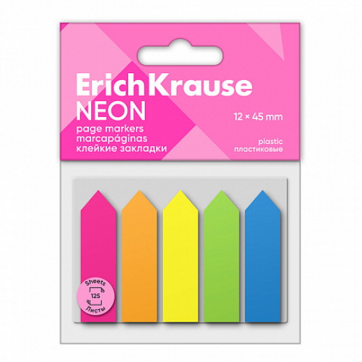 ErichKrause Page marker Neon Arrows, 5 colors, 12х45 mm, 125 sheets