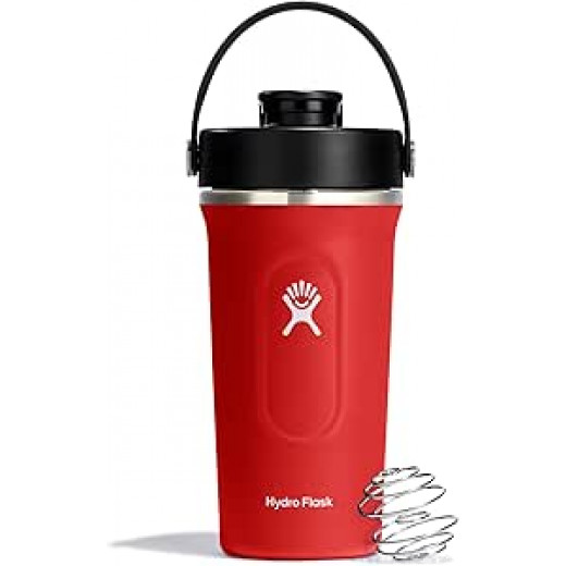 Hydro Flask - Insulated Shaker Bottle 709 ml (24 oz) for Protein Shakes and Supplements - Leakproof Chug Spout - BPA-Free - Goji