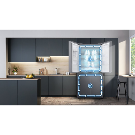 Samsung Four Doors | RF48A4010M9/LV | 466 L | Silver