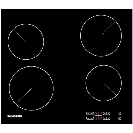 Samsung Ceramic Hob with 4 Cooking Zones, With Touch Control, Colour: Black, Material: Glass, C61R2AEE