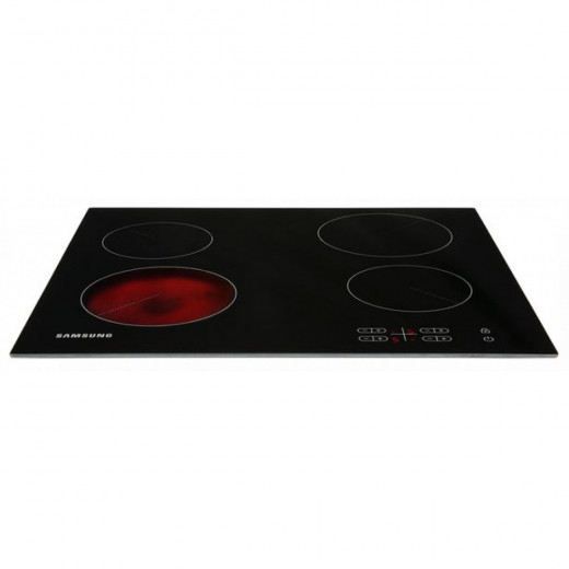 Samsung Ceramic Hob with 4 Cooking Zones, With Touch Control, Colour: Black, Material: Glass, C61R2AEE