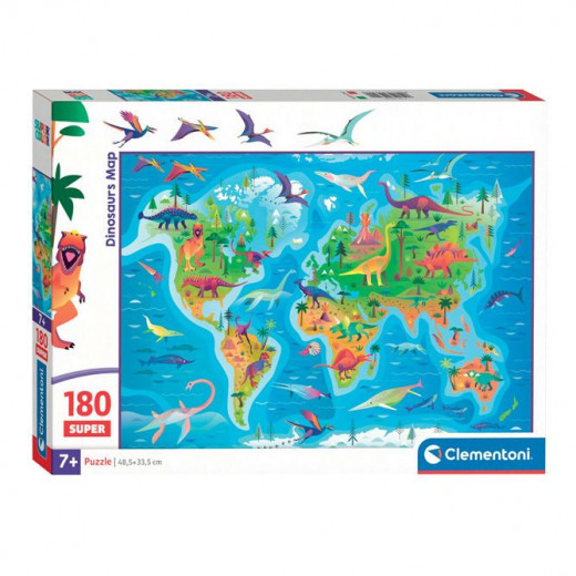 Clementoni Puzzle High Quality Collection Super Dinosaurs Map 180 pcs