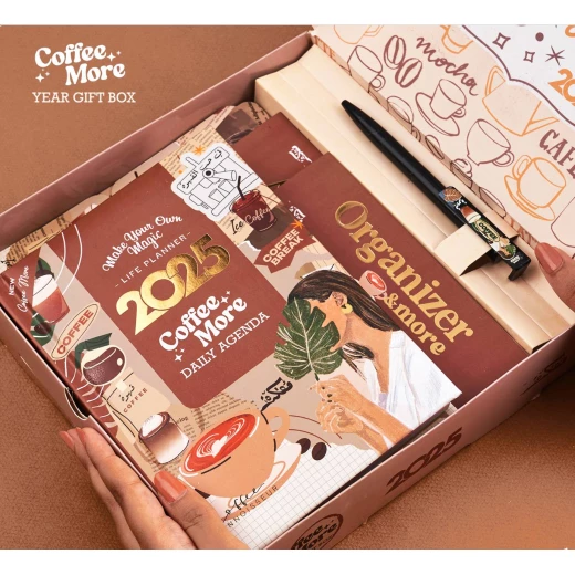 Mofkera Agenda Gift Set 2025 - Coffee More