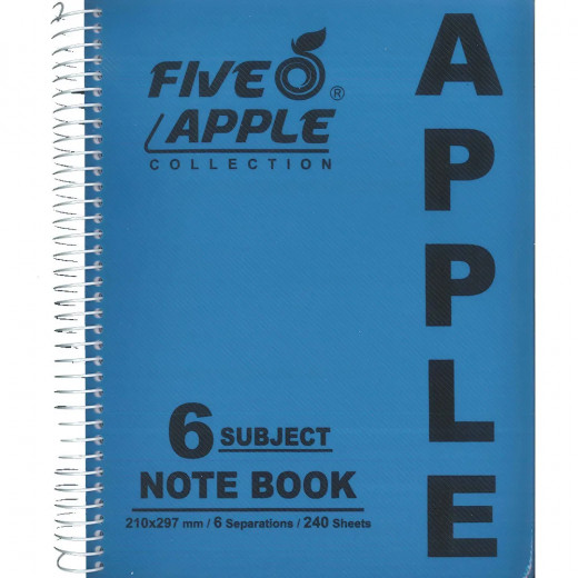 K Back To School | Five Apple Notebook 6 Subject A4 | Random Color