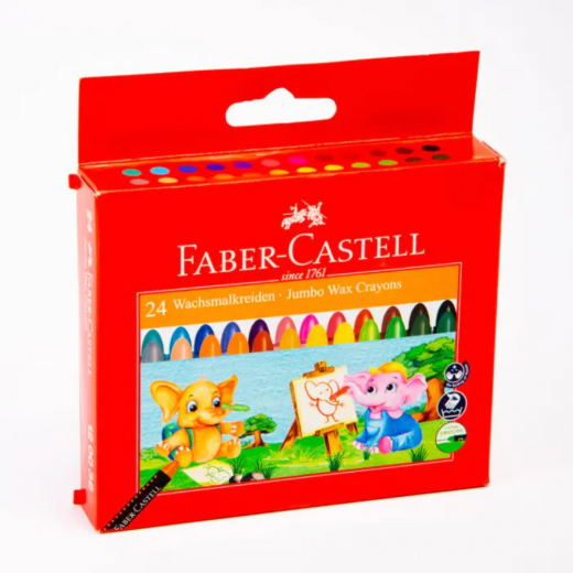 Faber Castell | Jumbo Wax Crayons | 24 Colors