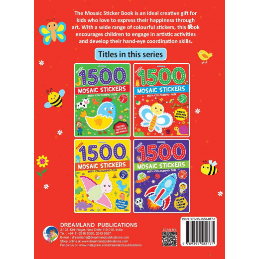 Dreamland 1500 Mosaic Stickers Book with Coloring Fun