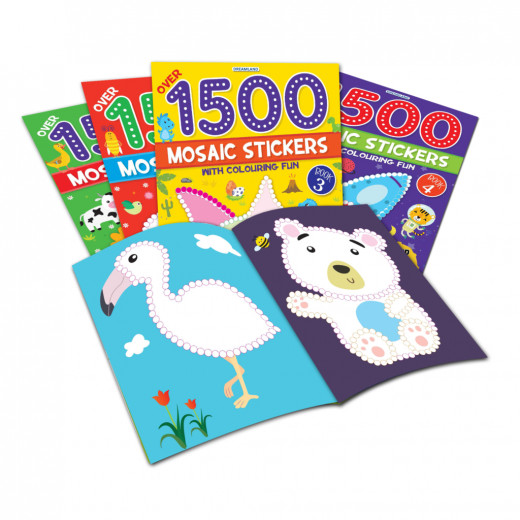 Dreamland 1500 Mosaic Stickers Book with Coloring Fun