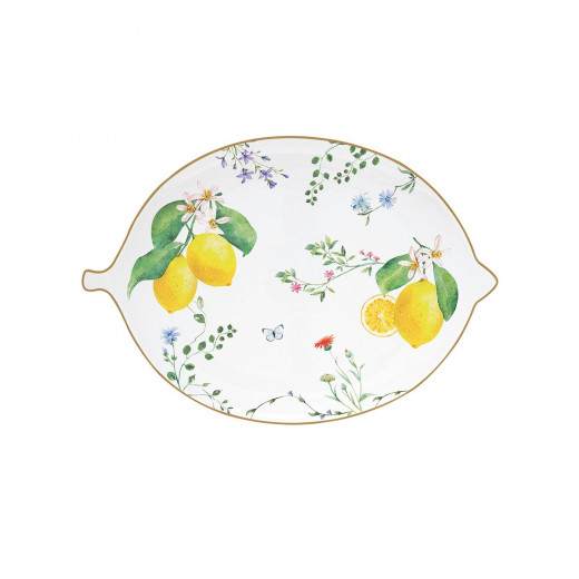 Easy Life Fleurs et Citrons Serving Plate in Box Multicolored 25x18cm