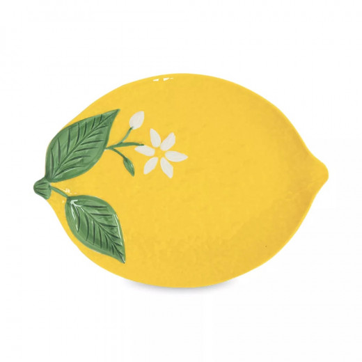 Easy Life Fleurs et Citrons Serving Platter Yellow 25x18.5cm