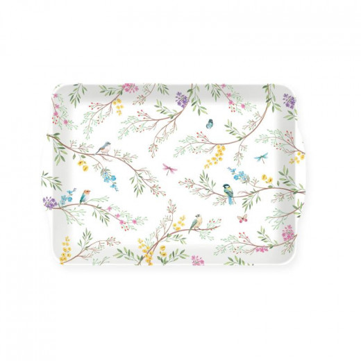 Easy Life Birds Melody 33x22cm Tray with Handles - Multicolored