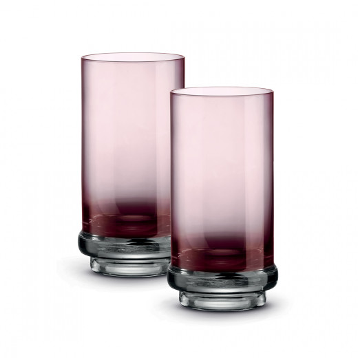 Easy Life 370ml 2-Piece Longdrink Glasses Set - Violet