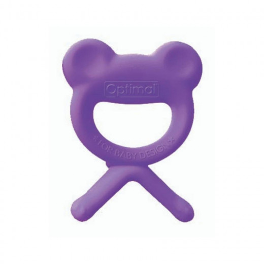 Optimal Rubber Frog Shape Baby Silicone Teether, Purple