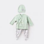 Bi̇Baby Baby Flamingo 3 Pieces Set Green (3-6 Months)