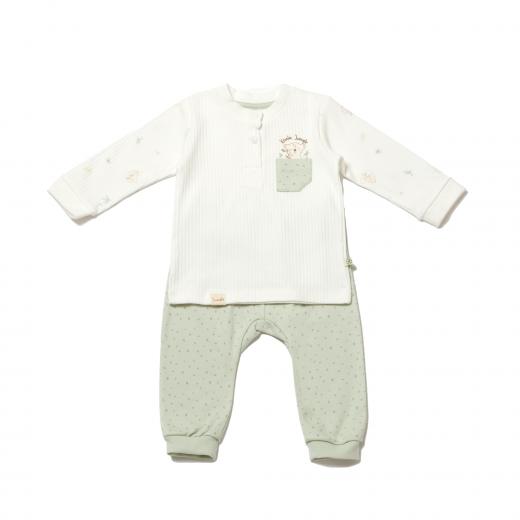 BiOrganic Koala Jungle Sweatshirt and Trousers Mint (9-12 Months)