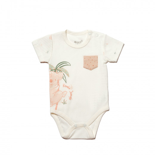 BiOrganic Koala Jungle Body Short Sleeve Pink (12-18 Months)