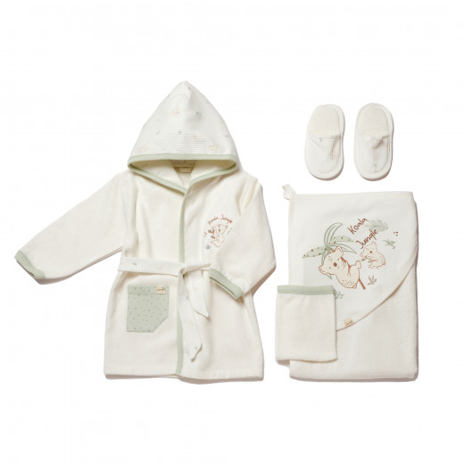 BiOrganic Koala Jungle Bathrobe Set Mint (0-18 Months)