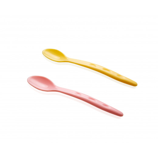 Babyjem Baby Food Spoon 2 Pcs/Pink-Yellow