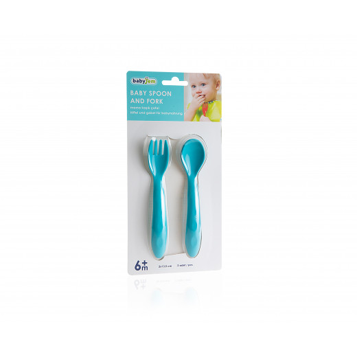 Babyjem Baby Spoon And Fork Set Blue