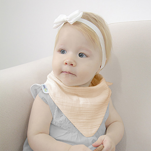 Babyjem Muslin Bib With Teether Salmon