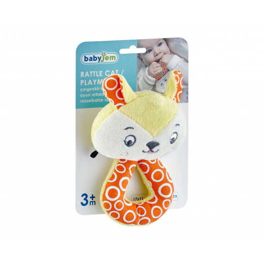 Babyjem Soft Baby Cat Rattle Toy / Yellow