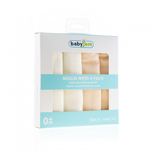 Babyjem Muslin Mouth Tissue / 4 Pcs / Salmon