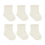 Bistyle 6-Pairs Combed Flat Quarter Socks (12-24 m) Beige