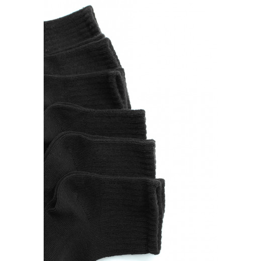 Bistyle 6-Pairs Combed Flat Quarter Socks (12-24 m) Black