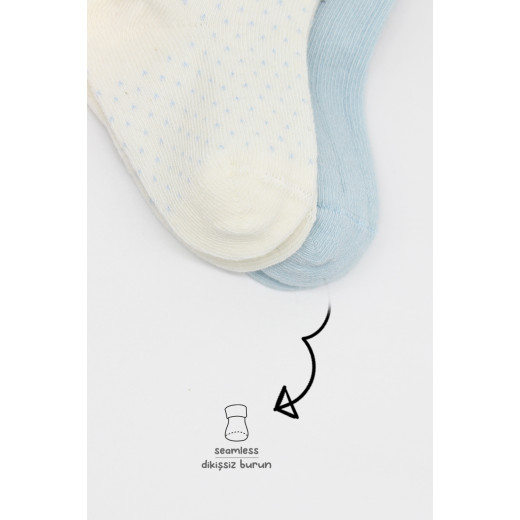 Bistyle Organic 2-Pairs Combed Socks (0-6 m) Blue