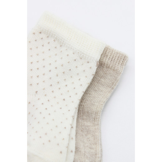 Bistyle Organic 2-Pairs Combed Socks (24-36 m) Beige