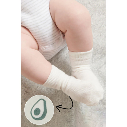 Bistyle Organic 2-Pairs Combed Non-slip Socks (6-12 m) Green