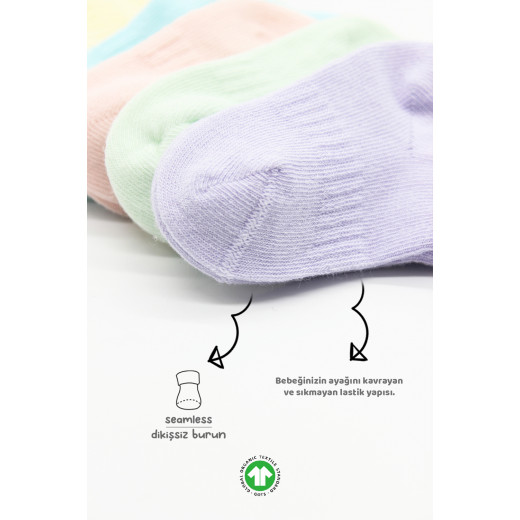 Bistyle 6-Pairs Combed Liner Socks (0-6 m) Colored