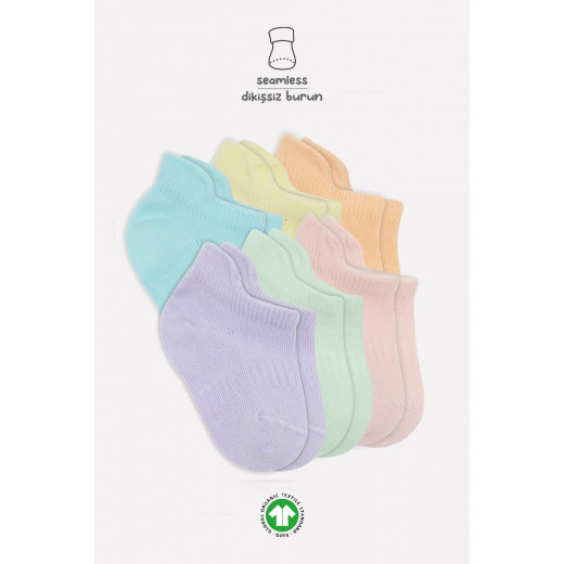 Bistyle 6-Pairs Combed Liner Socks (6-12 m) Colored