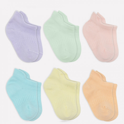 Bistyle 6-Pairs Combed Liner Socks (12-24 m) Colored