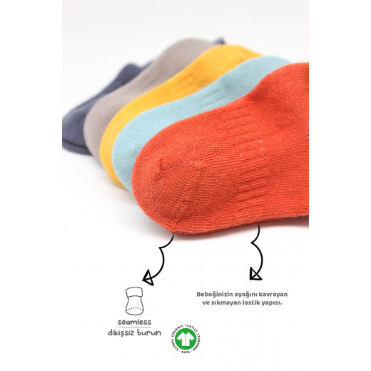 Bistyle 6-Pairs Combed Liner Socks (0-6 m) Colored