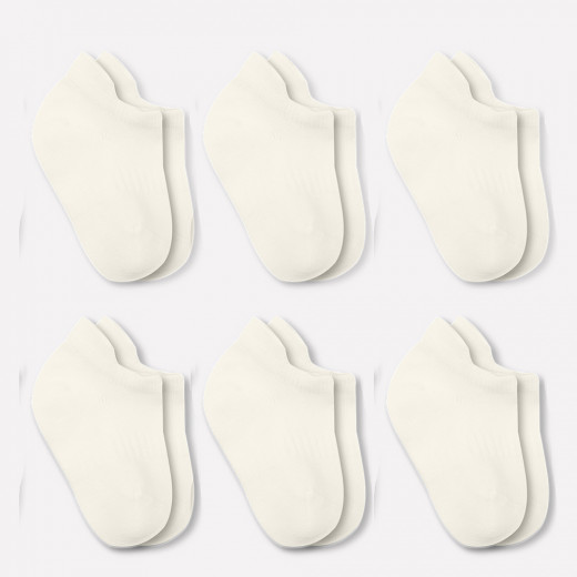 Bistyle 6-Pairs Combed Liner Socks (0-6 m) Beige