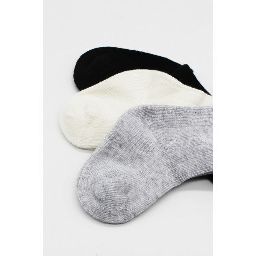 Bistyle 3-Pairs Knee Socks (6-12 m) (Black, Grey, Beige)