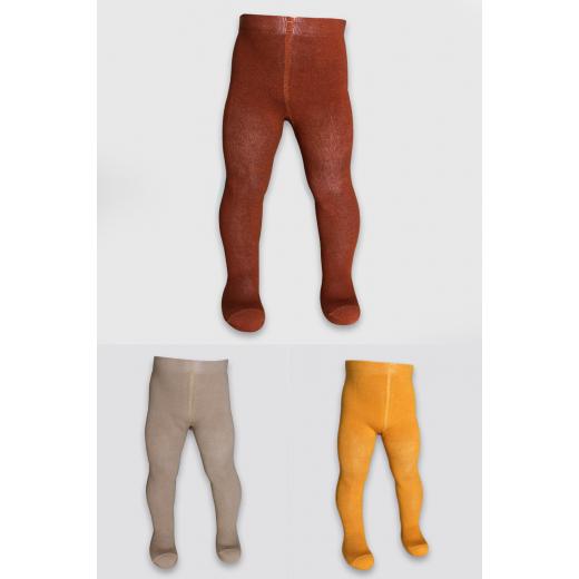 Bistyle 3-Pairs Combed Cotton Tights (0-6) (Orange, Brown, Yellow)