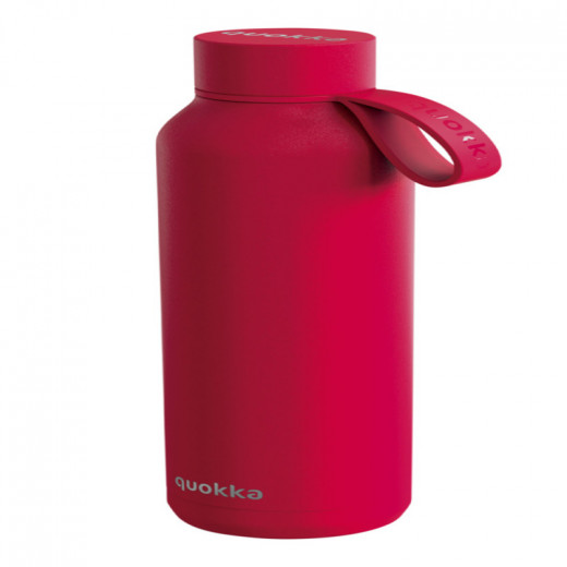 QUOKKA THERMAL SS BOTTLE SOLID WITH STRAP CHERRY RED 630 ML