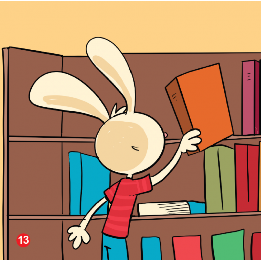 Rabbit In The Library Arabic Alphabets Book, Letter kaf